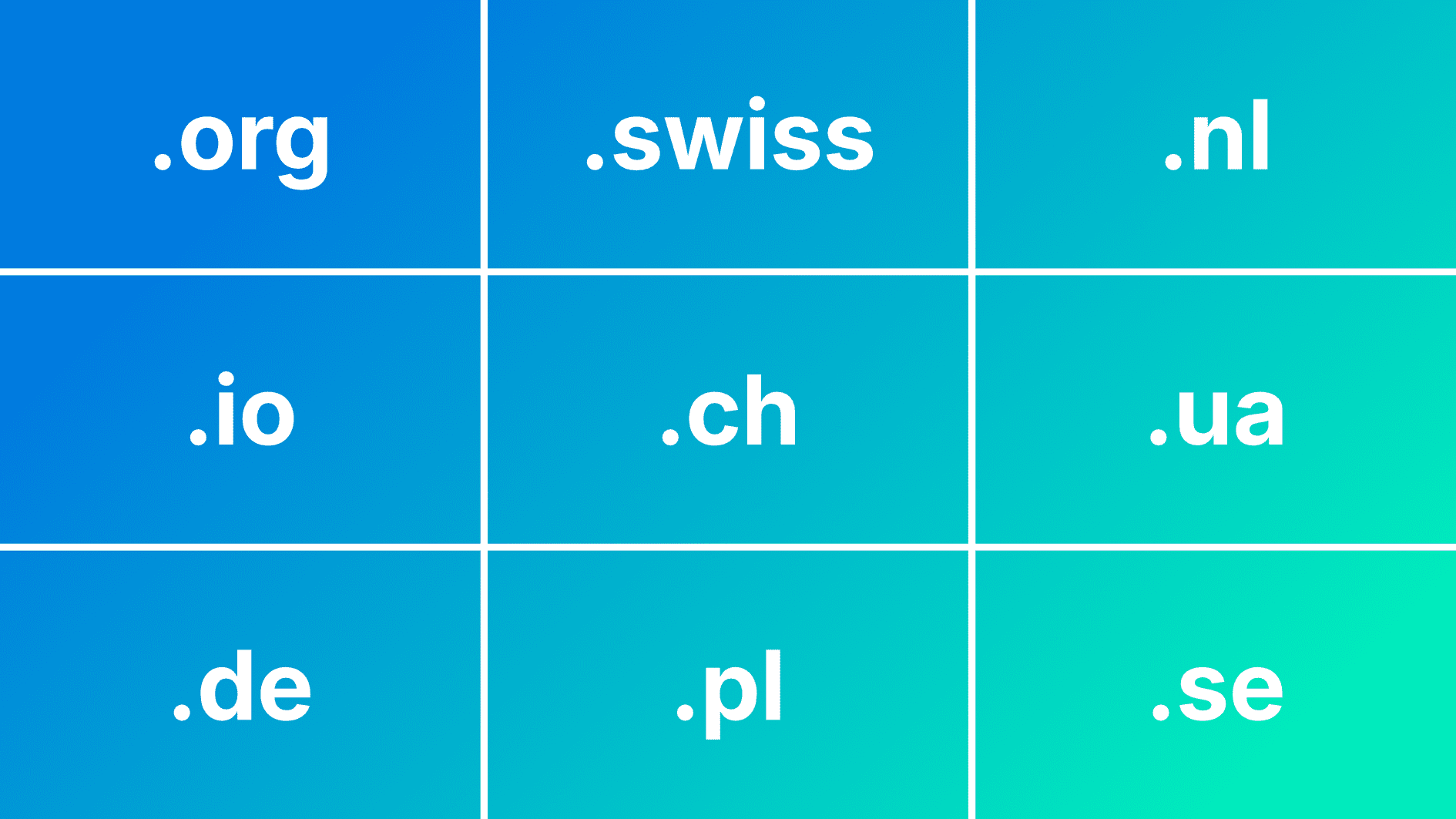 Übersicht gängiger Top-Level-Domain-Endungen für Domain-Namen